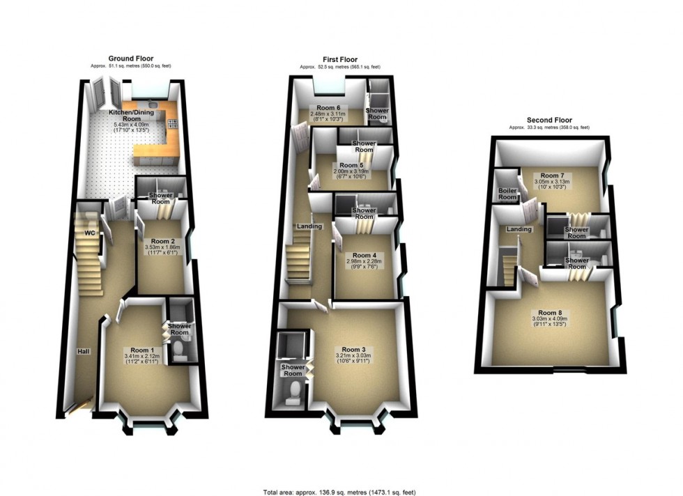 Floorplan for Ltd Company for sale with a HMO Portfolio Fully Let. CV1